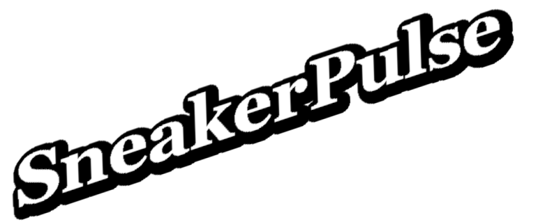 The logo for SneakerPulse. It is black and white angled text