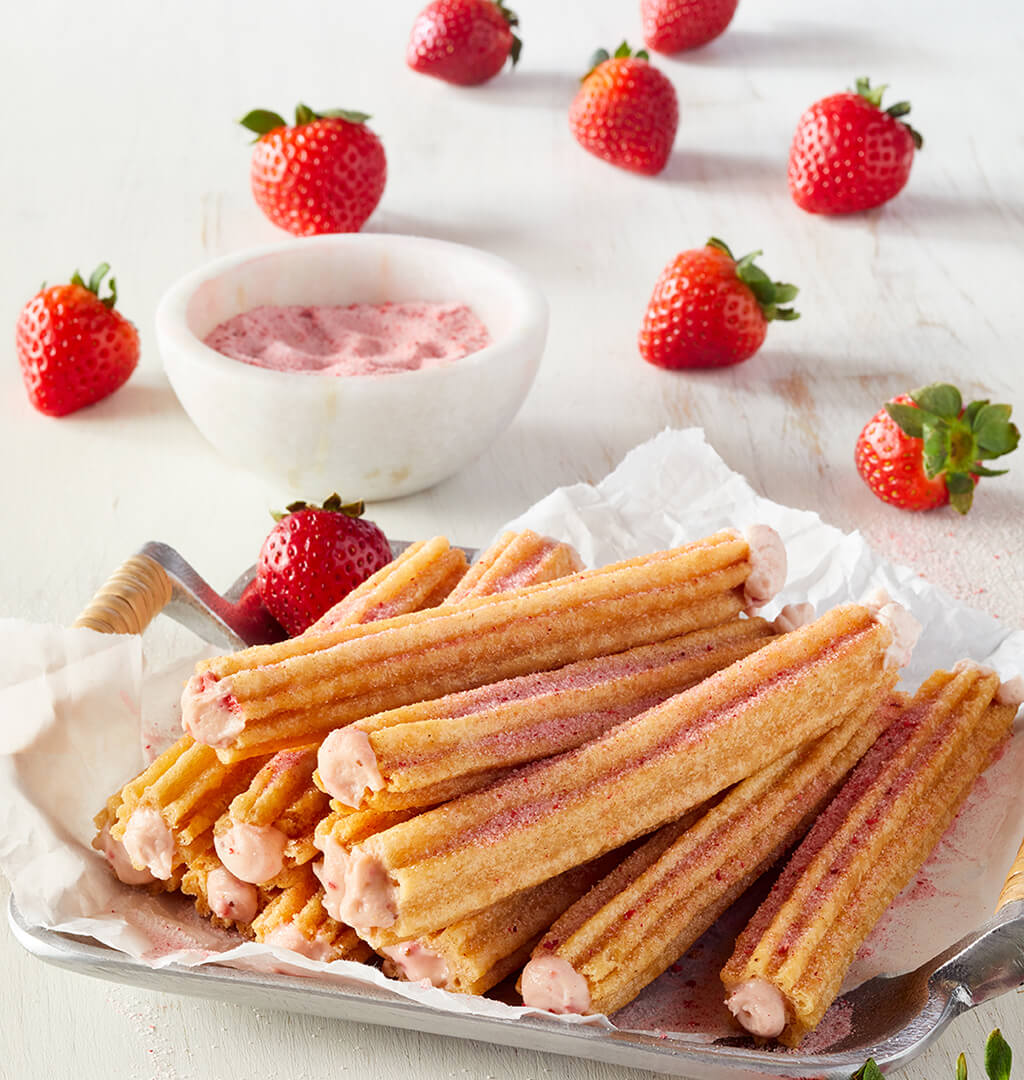 Popular Starwberry Churros advertisment