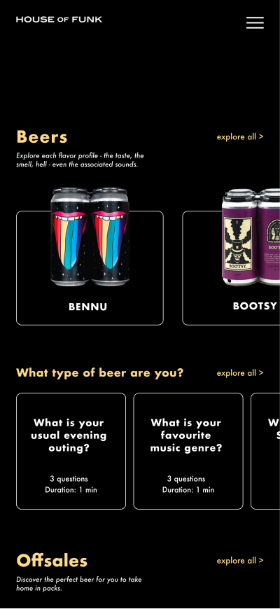 First screen where users can discover new beers.