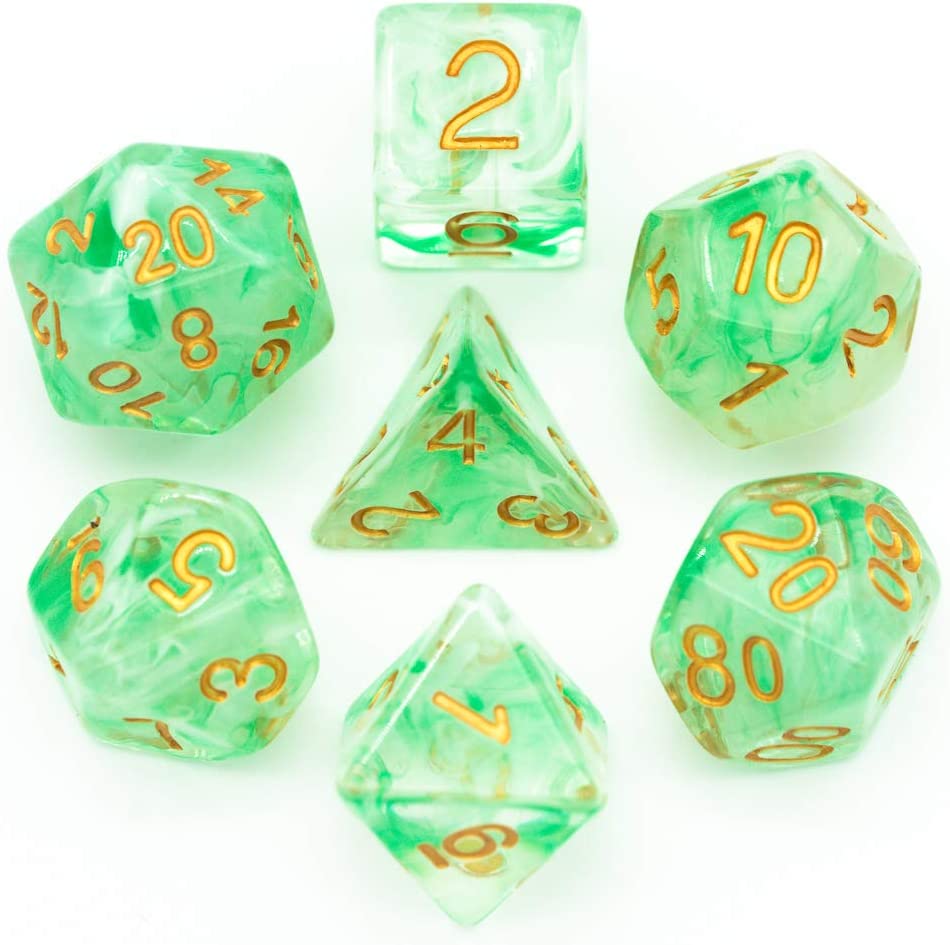 Product listing page for Green Nebula Dice