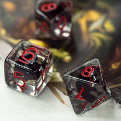 D6 and D8 translucent bat resin dice