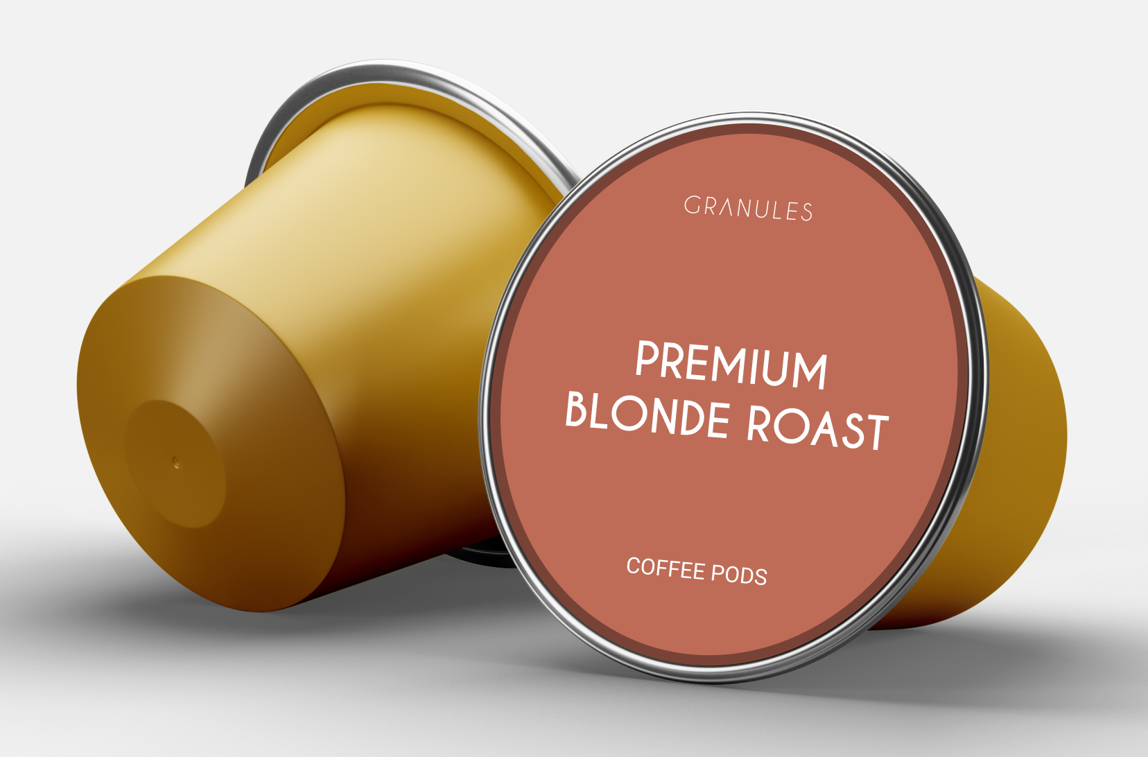 branded product mock up of coffee pod for blonde roast coffee