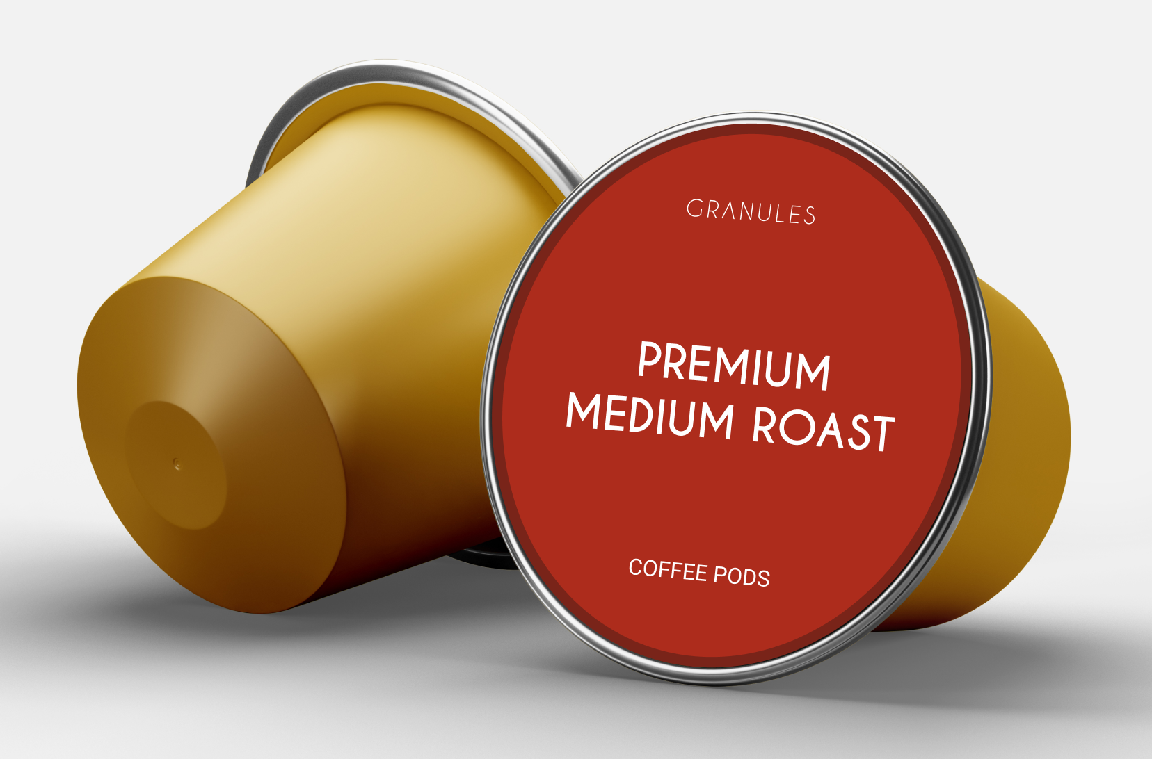 branded product mock up of coffee pod for medium roast coffee