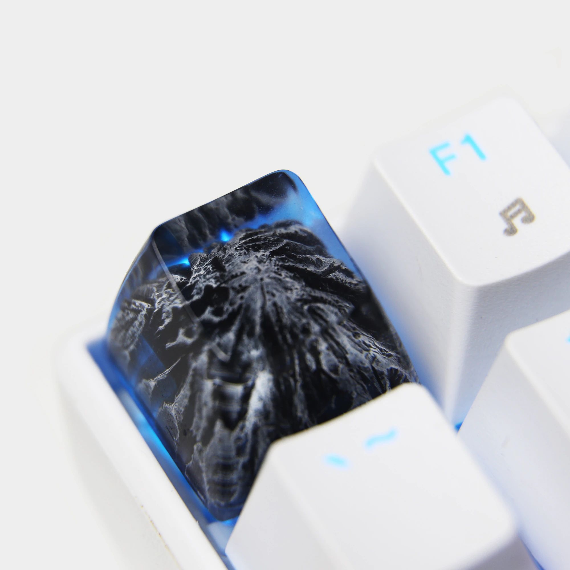 dark snowy mountain artisan keycap