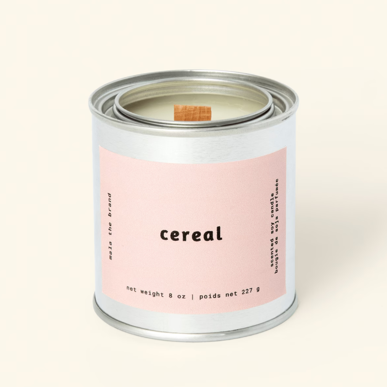 This image links to the purchase page of Cereal candle on etsy