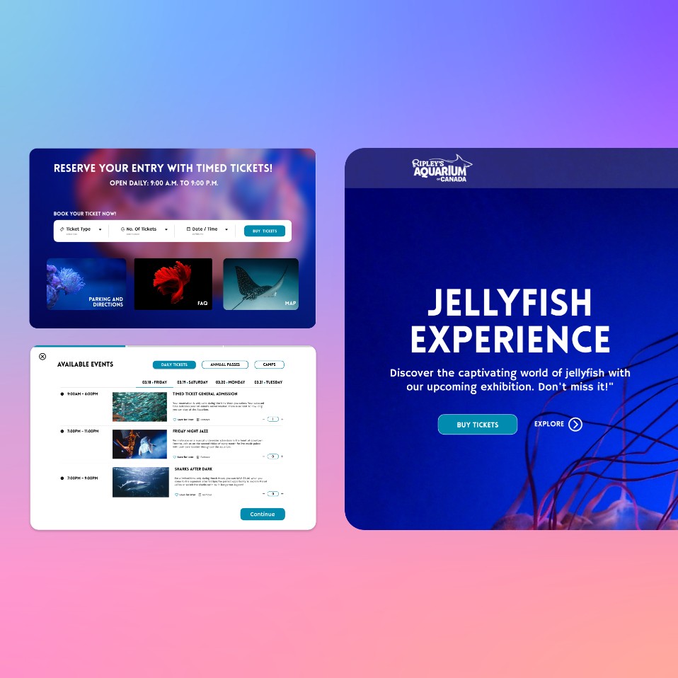 Ripley's Aquarium website redesign mockup