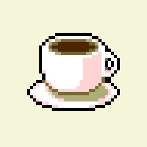 Pixelated drawn coffee