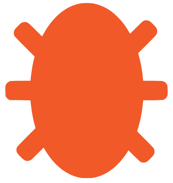 a small orange flea icon, links to the home page