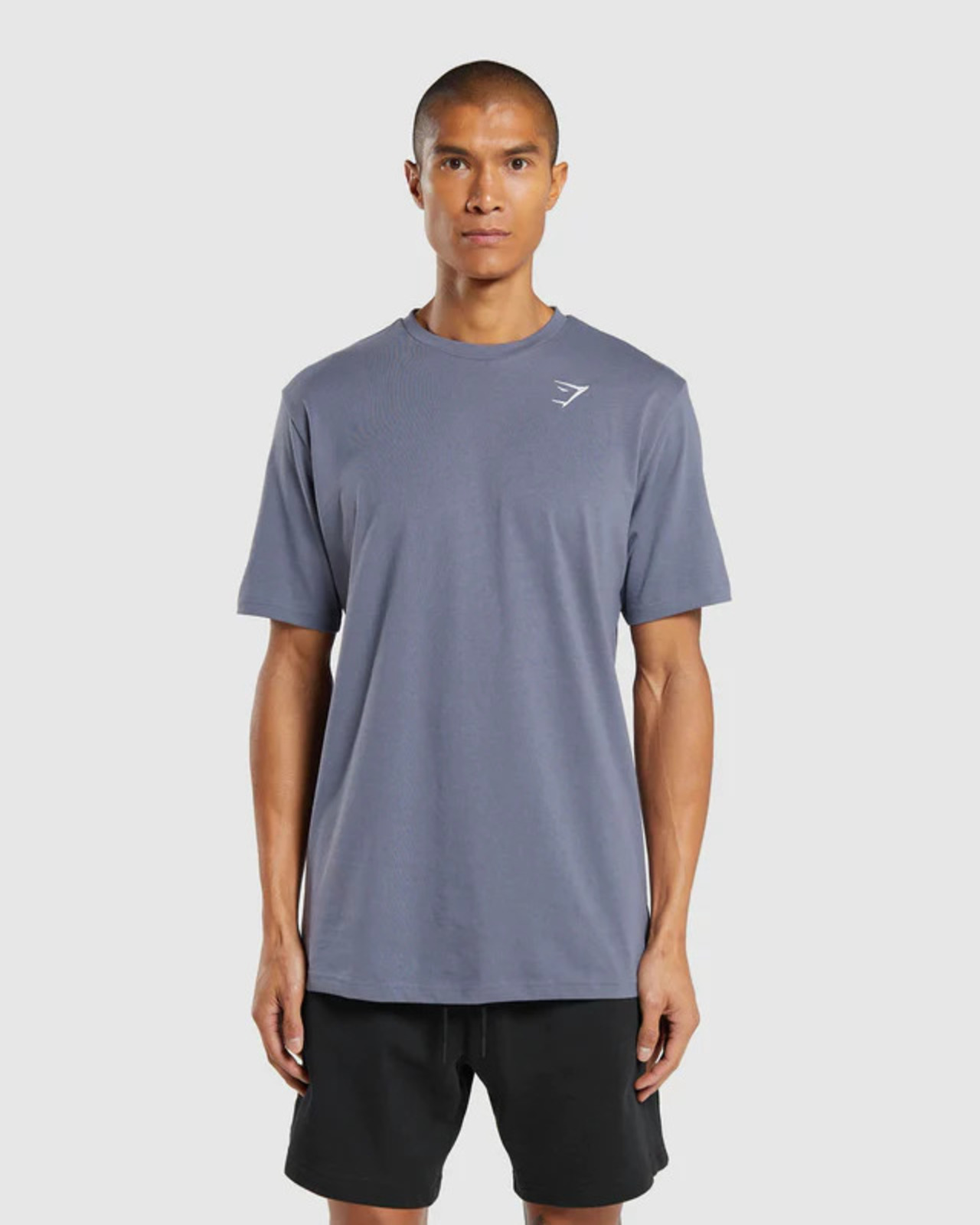 male model in a grey t-shirt. To product page