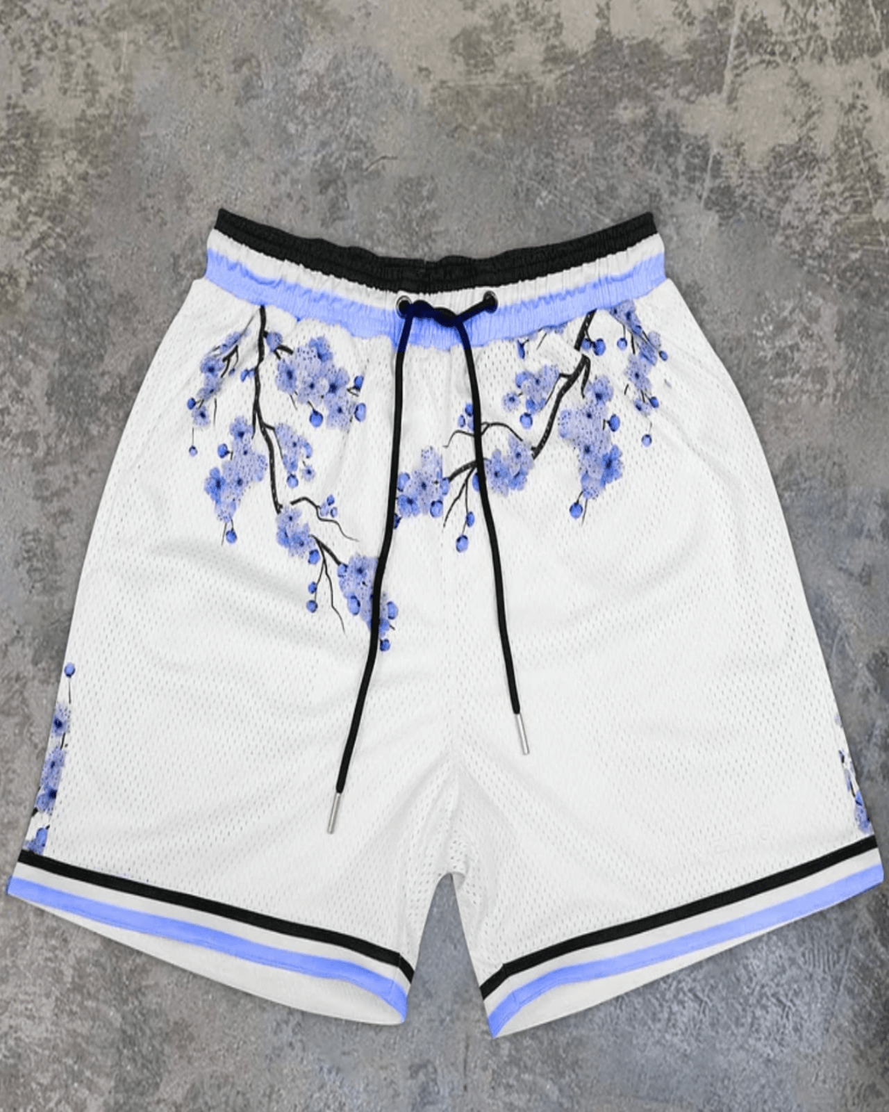 blue and white basketball shorts to detailed product page