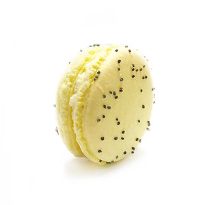 A piece of lemon macaron