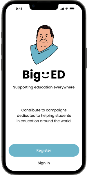 the big_ed onboarding page on the mobile