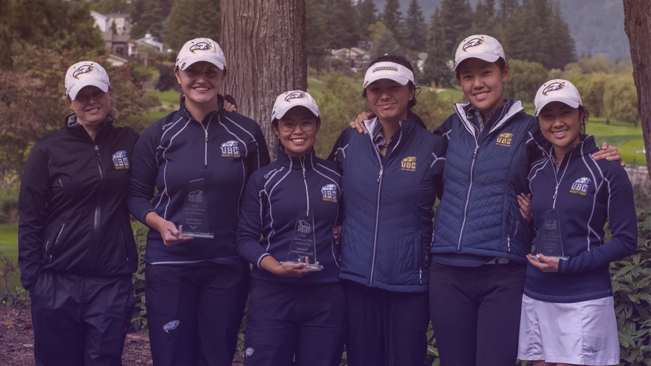 A meet-up with a group of UBC students in golf uniforms