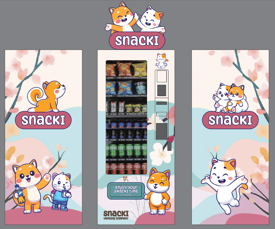 mockup of vending machine graphics