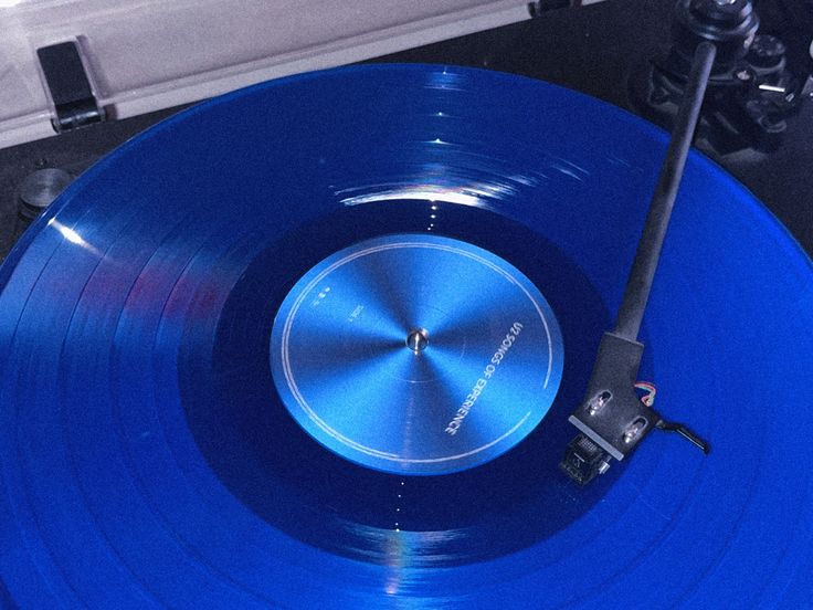 Image of a blue vinyl record