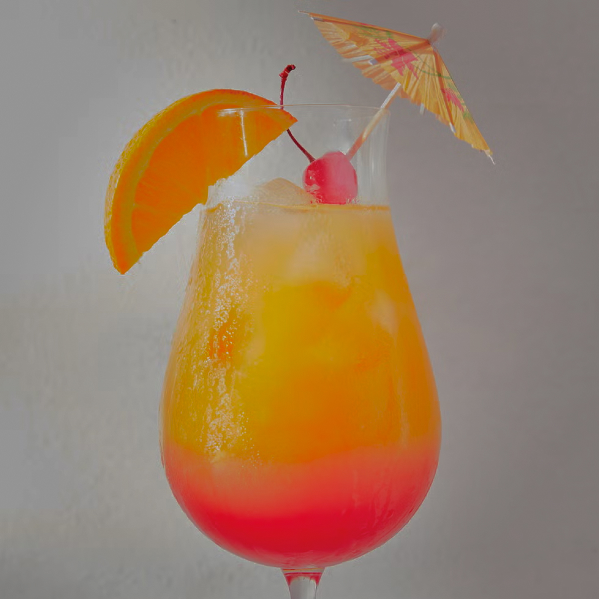 Sex on the Beach: a orange drink with an umbrella