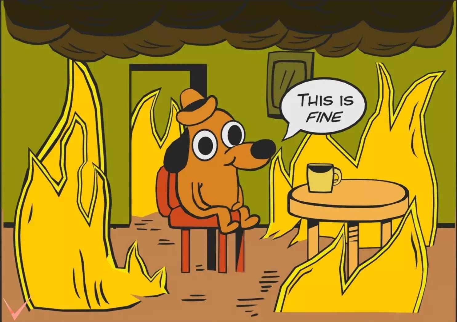 this is fine meme Medium article analysis