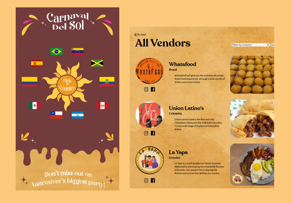 CarnavalDelSol web project screenshots