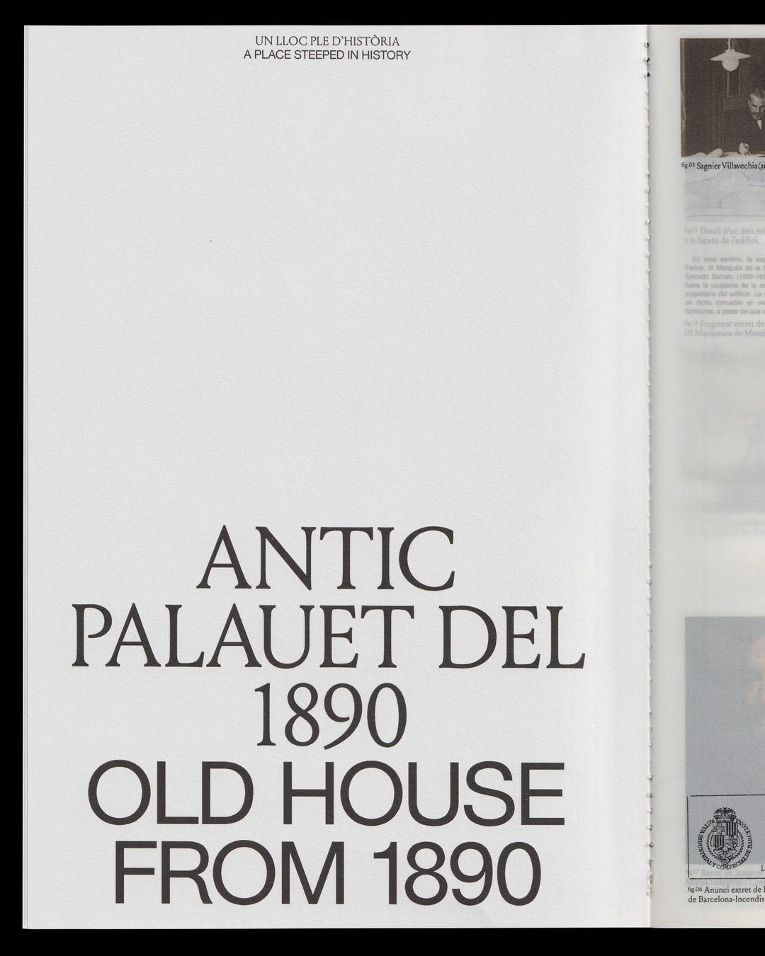 Minimalist poster with the title 'Antic Palauet Del 1890'