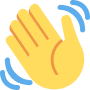 Hand waving emoji