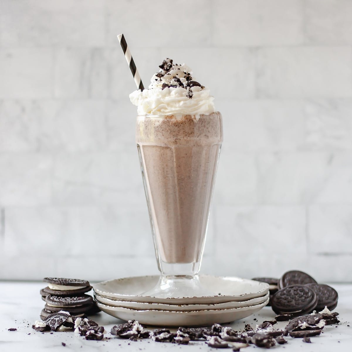 Image of an cookie and cream milkshake