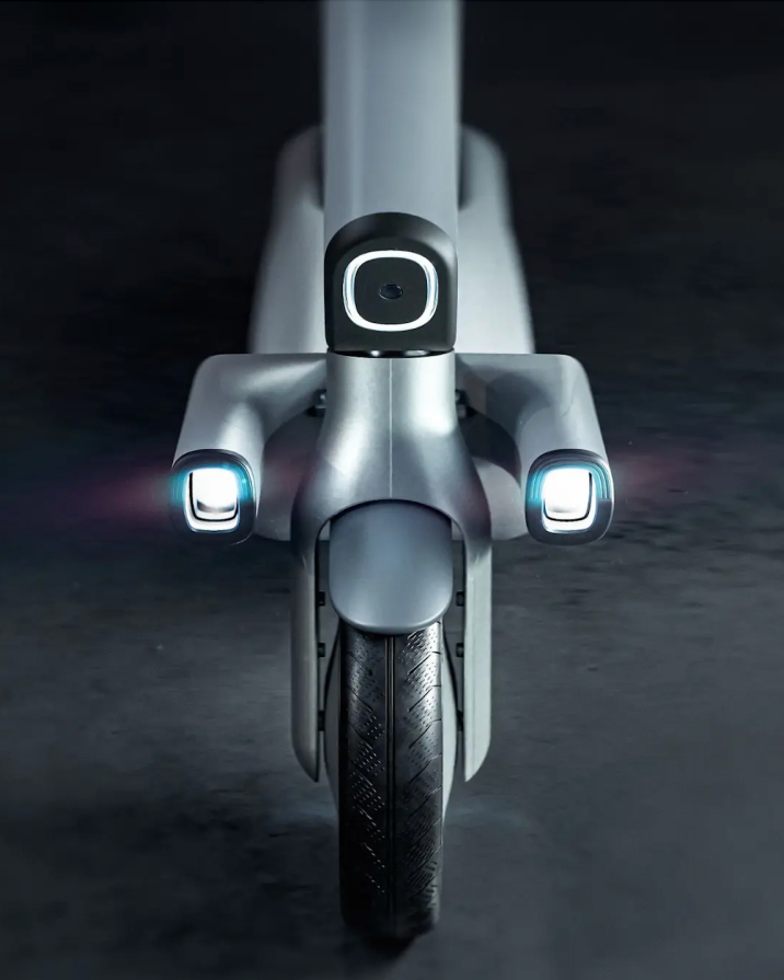 a close-up of a black electric scooter for the homepage background