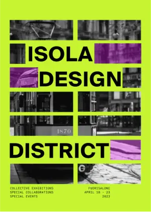 Final poster iteration for showcasing Isola Design Festival