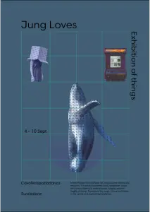 Poster three showcasing a whale as the primary focus to bring in viewwers attention while placing images on a grid 