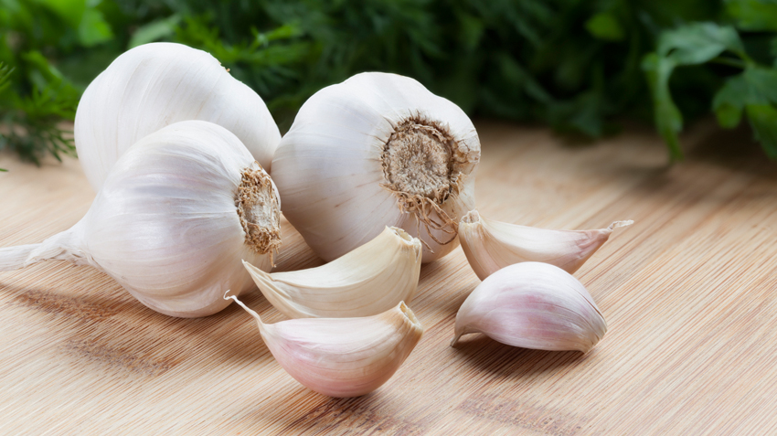 A picture of garlic.