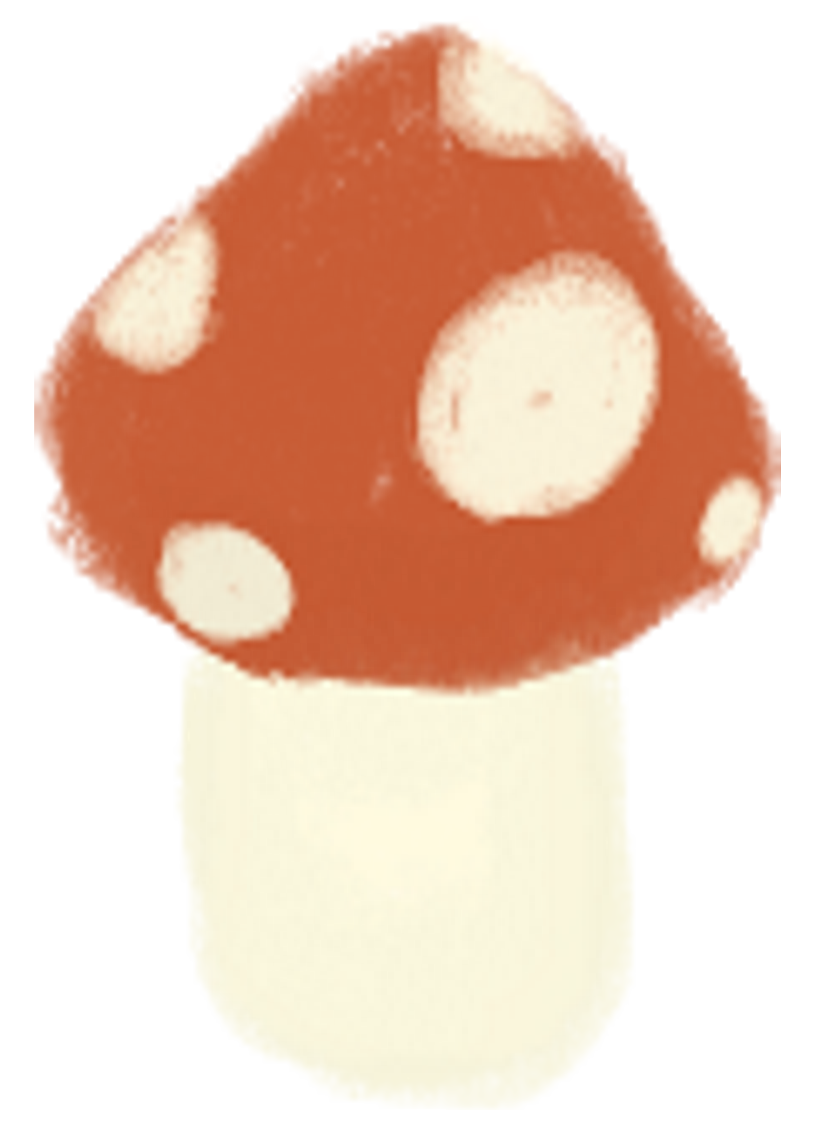 red mushroom with white spots