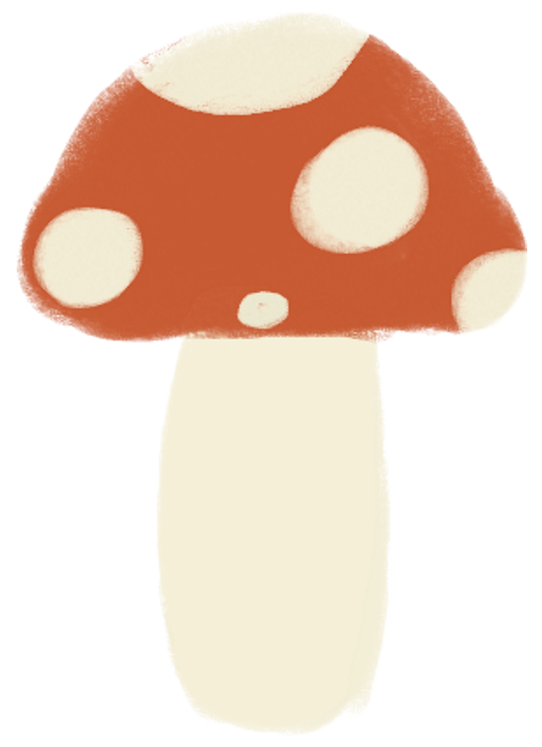 red mushroom with white spots