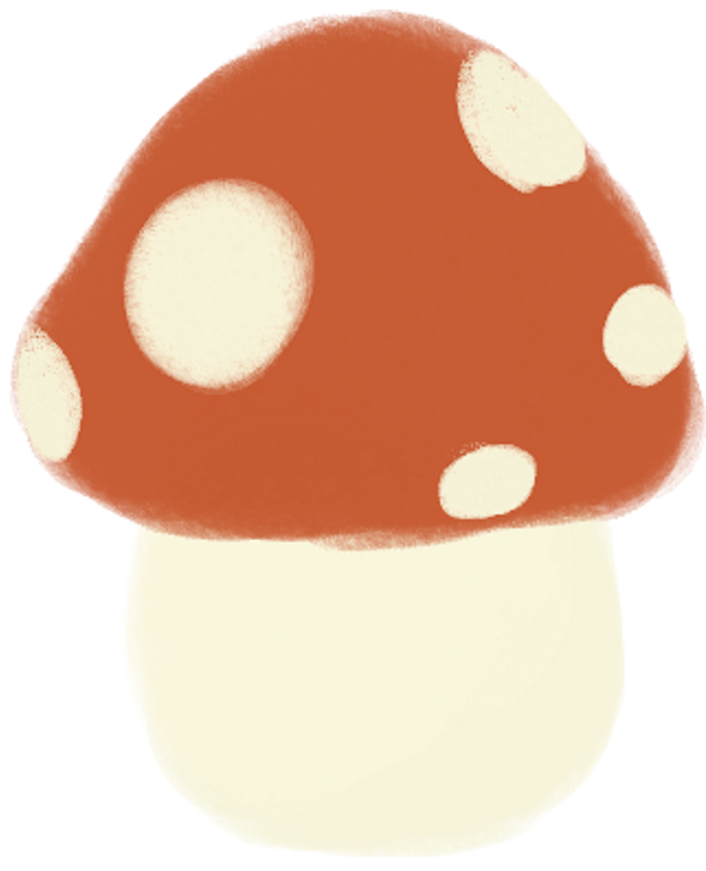 red mushroom with white spots