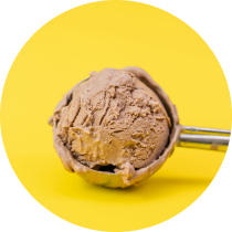 a scoop of chocolate icecream