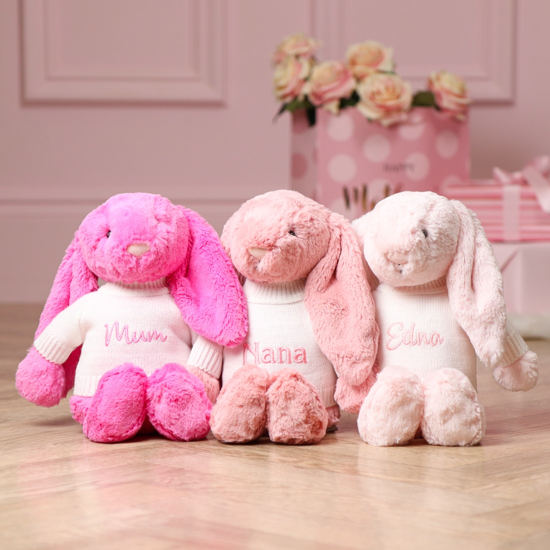 3 different pinky bunny color image