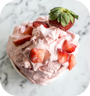 strawberry icecream with chunks