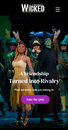 The homepage of Wicked