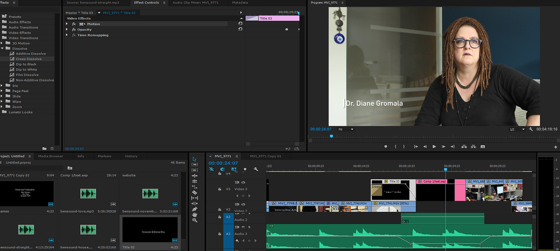 Editing with Premiere Pro, and After Effects