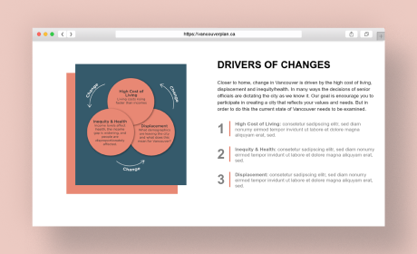 Project driver's of change web section