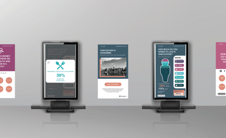 Mockup of Kiosk designs on tablet