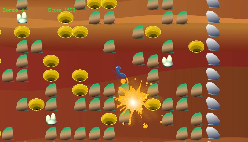 Later iteration of Ant Blast showing improvements