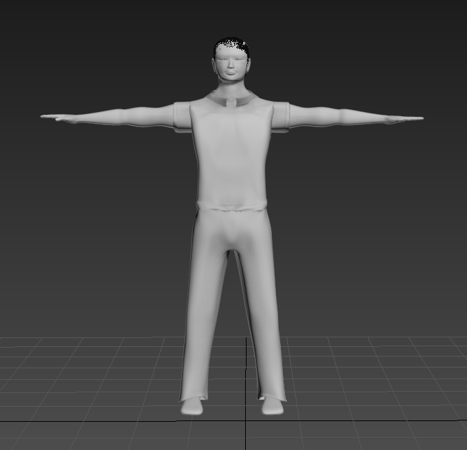 A 3D model of an adult male's body