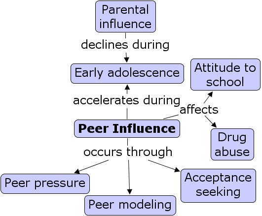 Concept map on peer influence