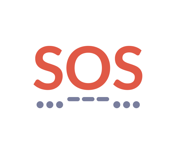 an diagram of how to give an SOS signal