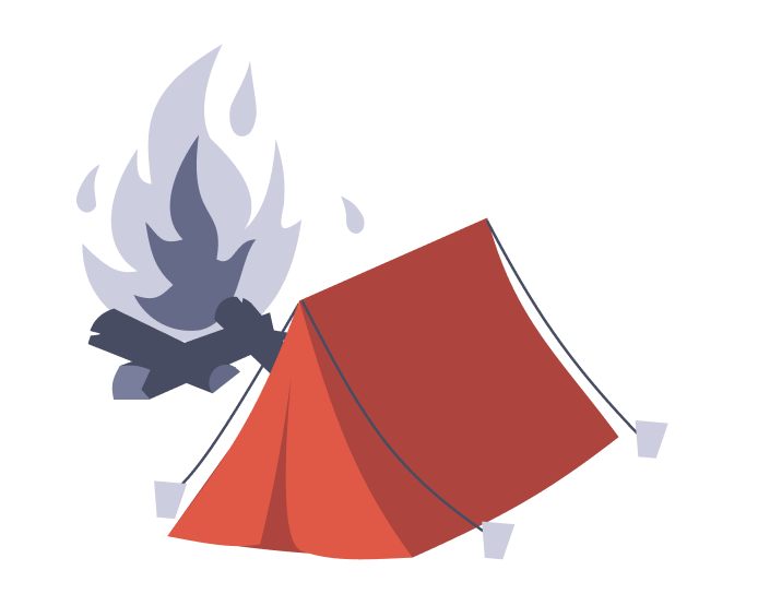 an image of a tent and fire