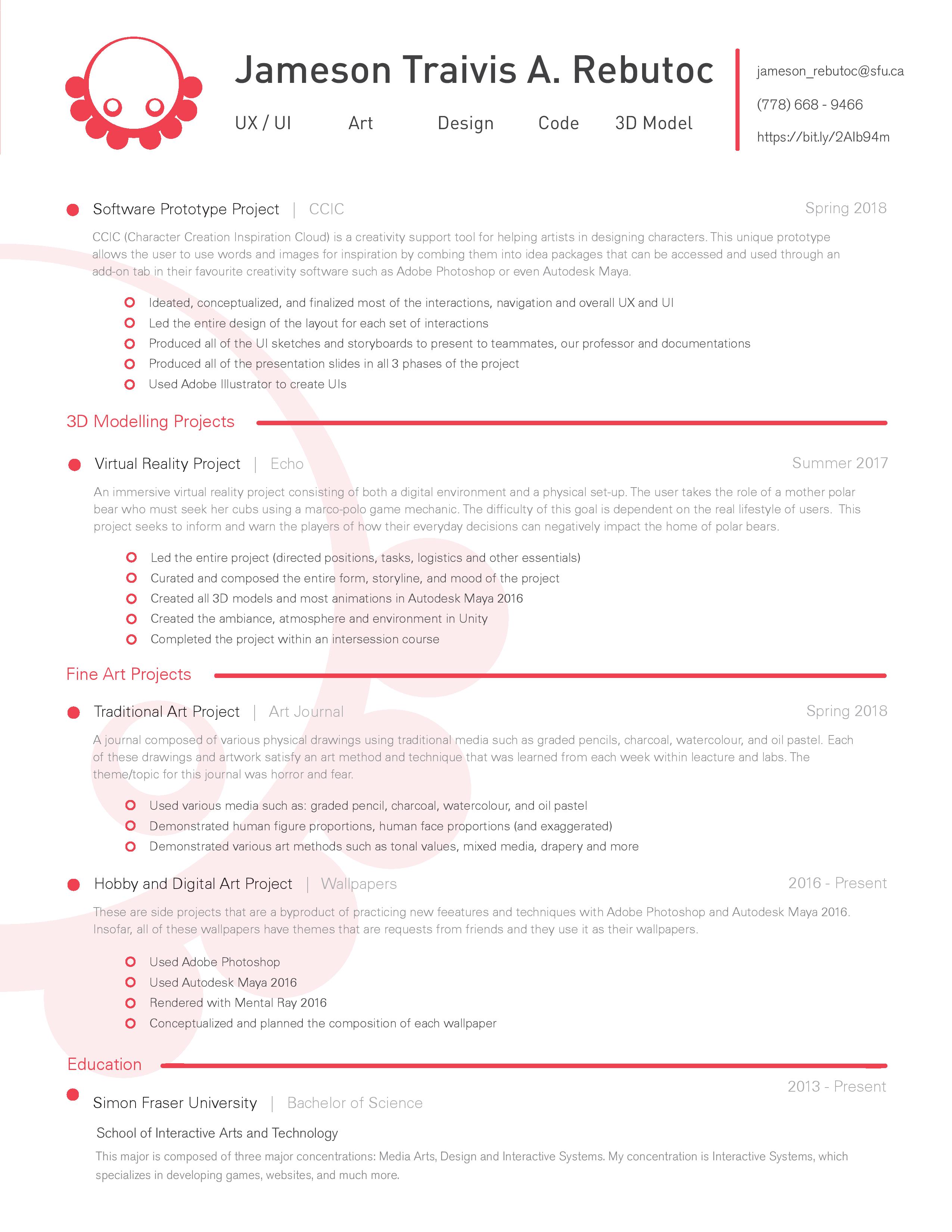 Image of Page 2 of Jameson's UX/UI Resume