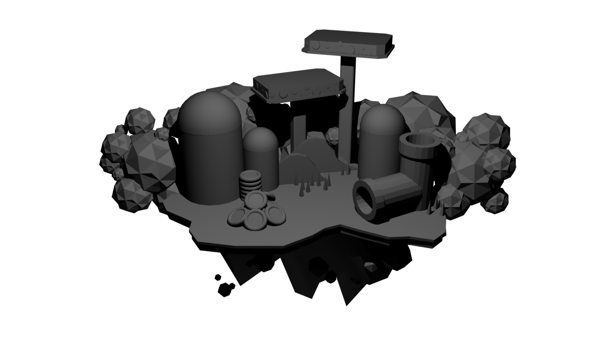 The light layer of Jameson's low-poly 3D model island
