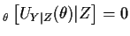 $ _\theta\left[ U_{Y\vert Z}(\theta)\vert Z\right]=0$