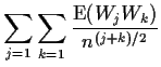 $\displaystyle \sum_{j=1}\sum_{k=1} \frac{ \text{E}(W_jW_k)}{n^{(j+k)/2}}
$