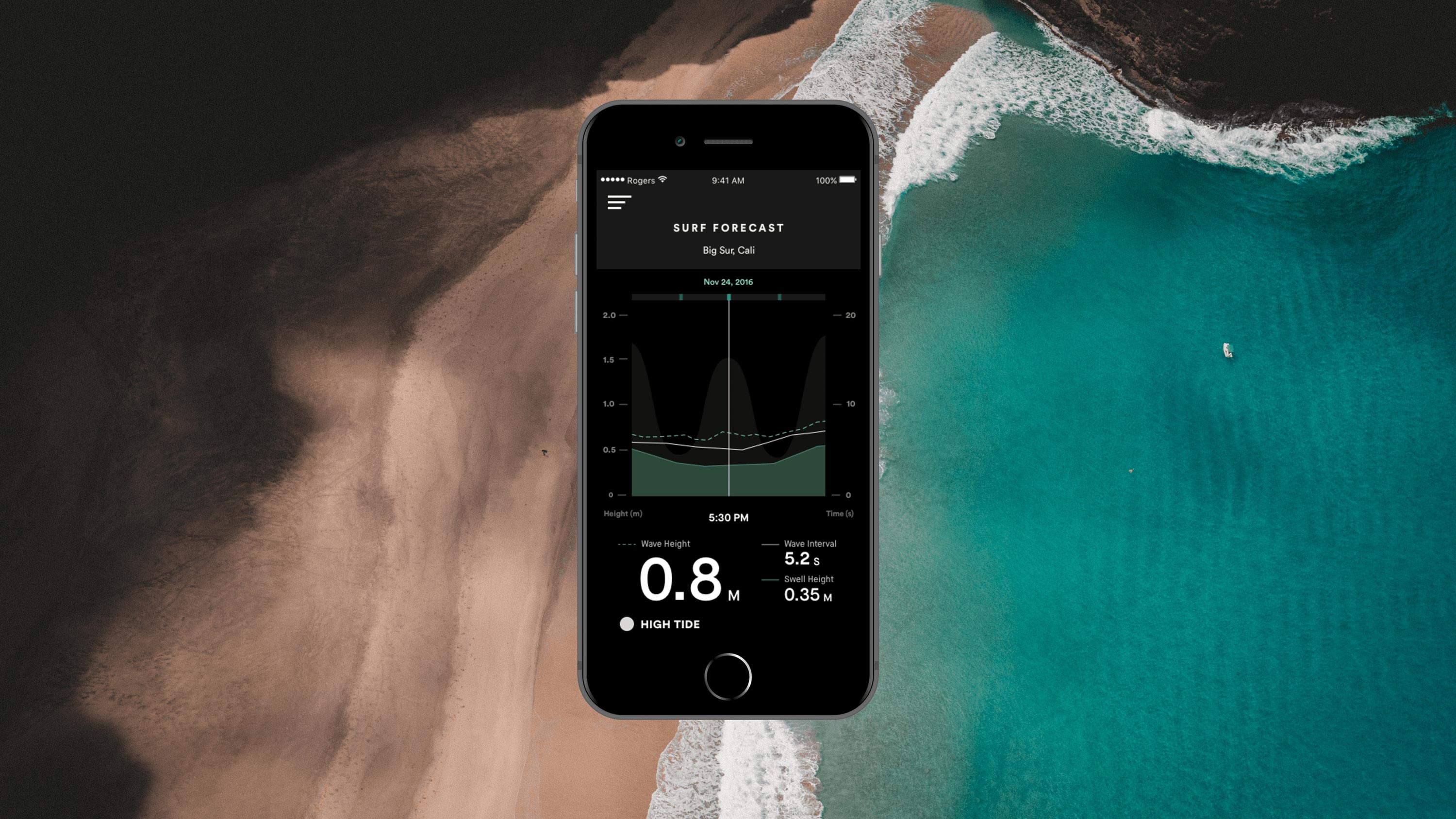 image of Quiksilver Reach Application with beach backdrop