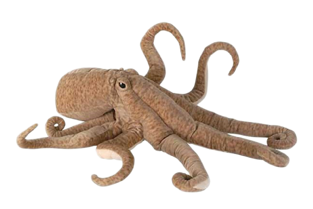 A realistic-looking plush of a Giant Pacific Octopus